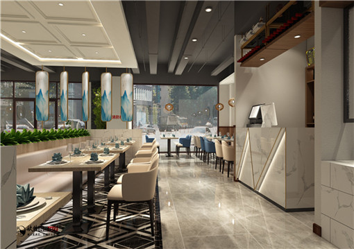 彭阳伊里乡餐厅装修设计|现代设计手法打造休闲空间